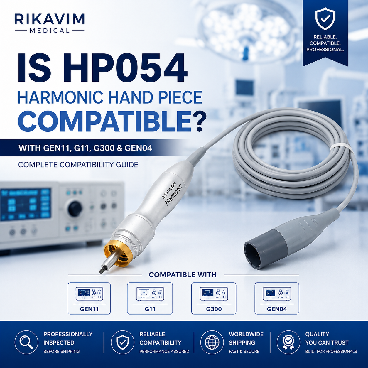 Is the HP054 Harmonic Hand Piece Compatible with GEN11, G11, G300, and GEN04?